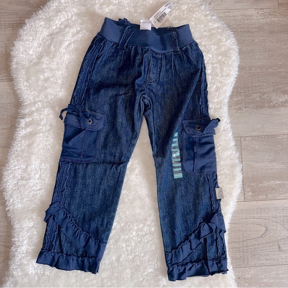 Naartjie Ruffle Cargo Jeans Size 4 NWT